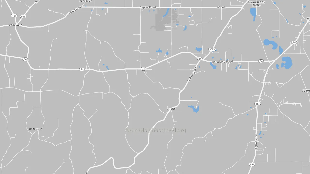 Transit Grade map of Lapine, LA