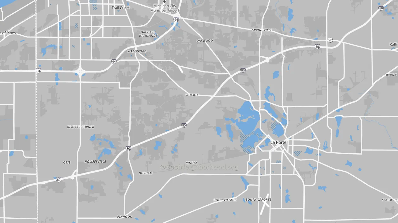 Transit Grade map of LaPorte County, IN
