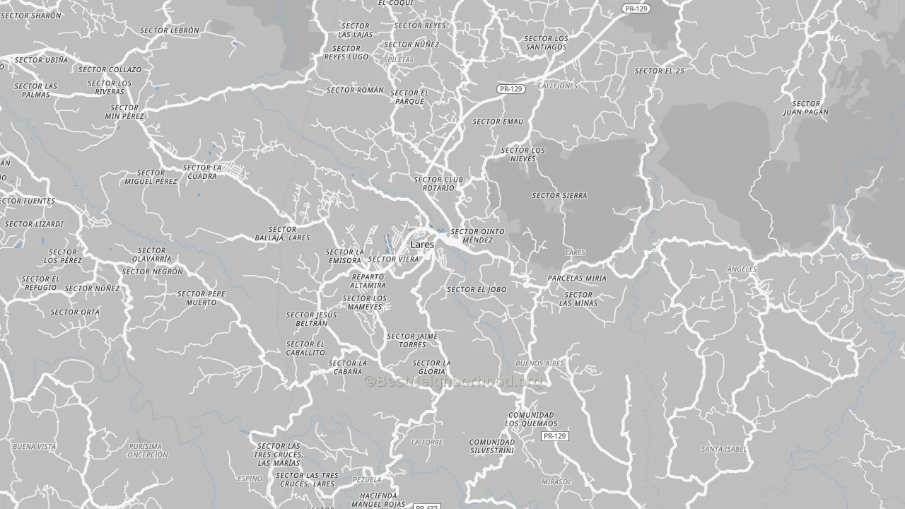 Transit Grade map of Lares Municipio, PR