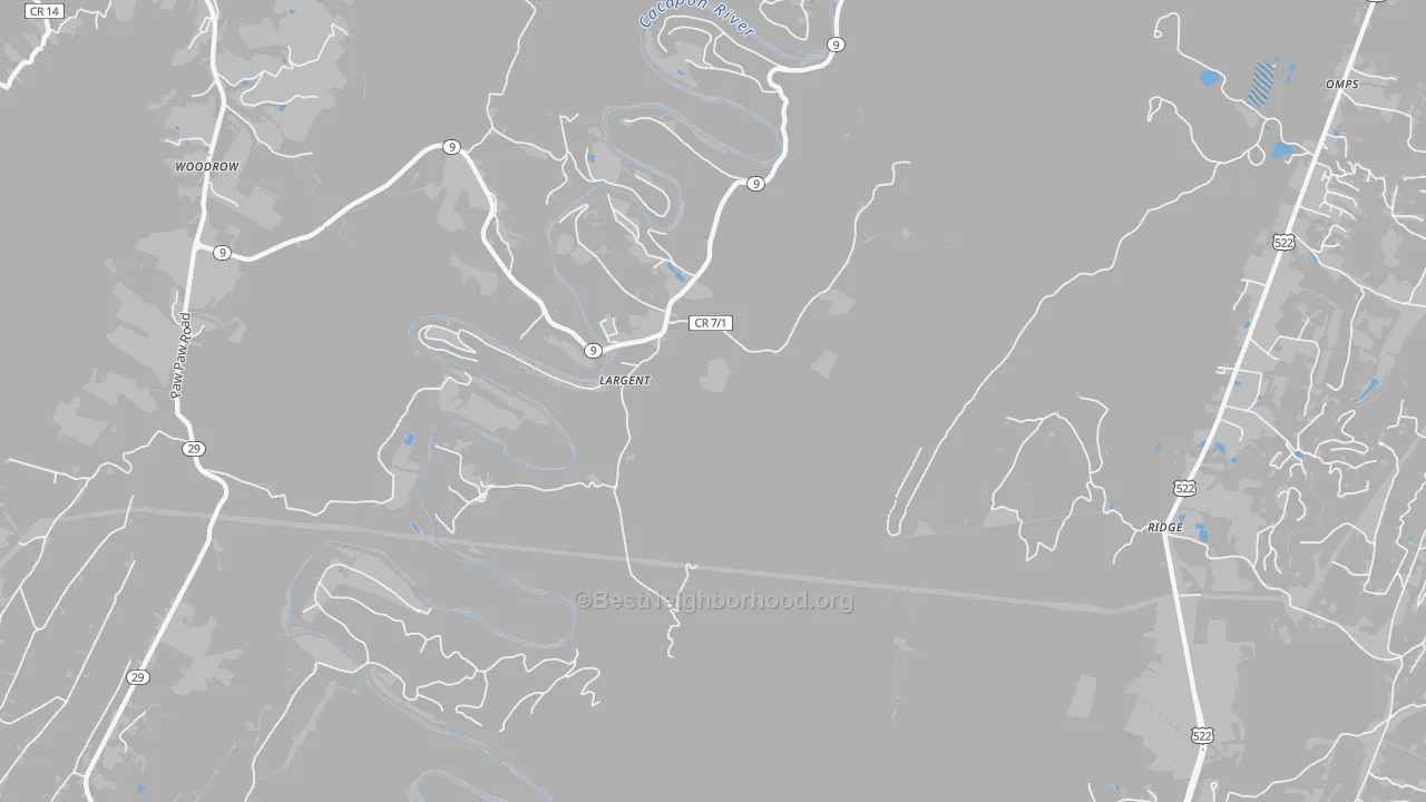 Transit Grade map of Largent, WV