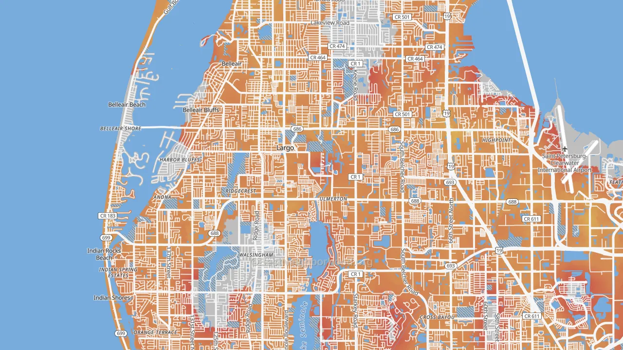 Transit Grade map of Largo, FL
