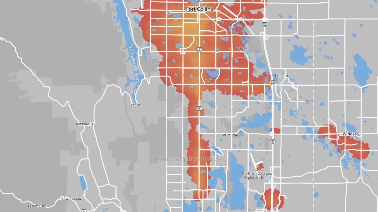 Transit Grade map of Larimer County, CO