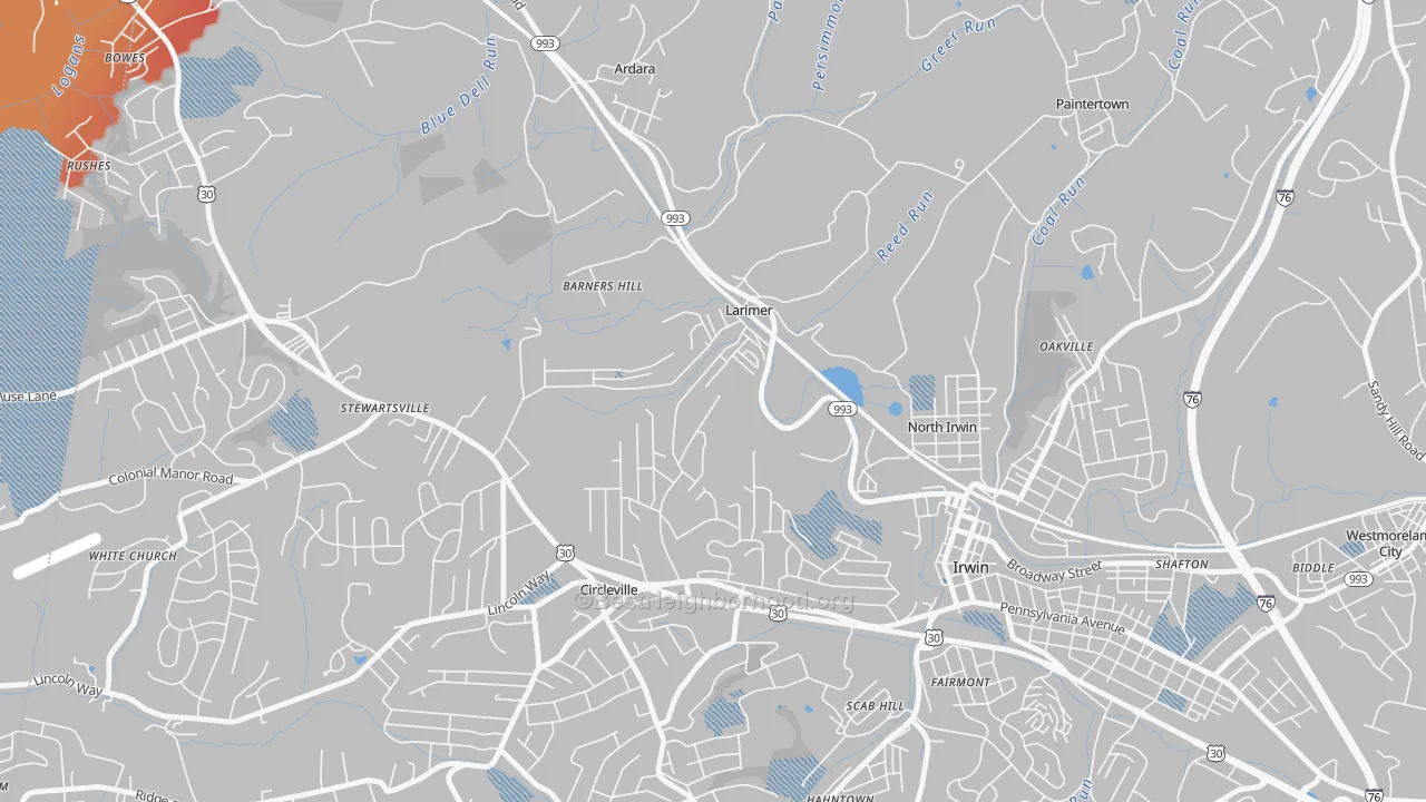 Transit Grade map of Larimer, PA