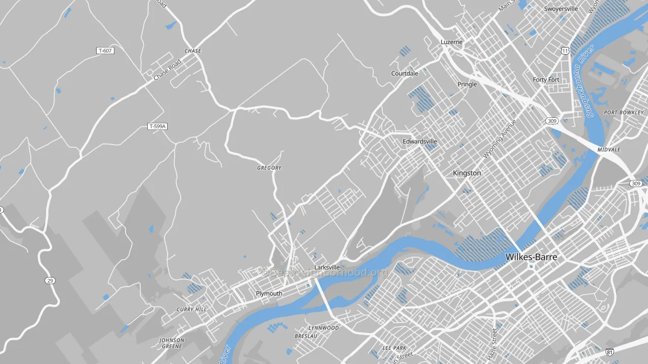 Transit Grade map of Larksville, PA