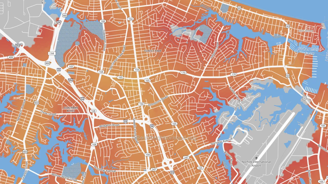 Transit Grade map of Larrymore Lawns, Norfolk, VA