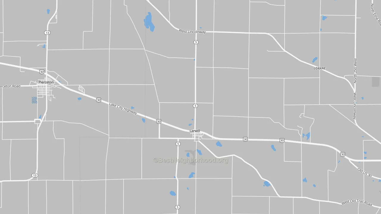 Transit Grade map of Larwill, IN