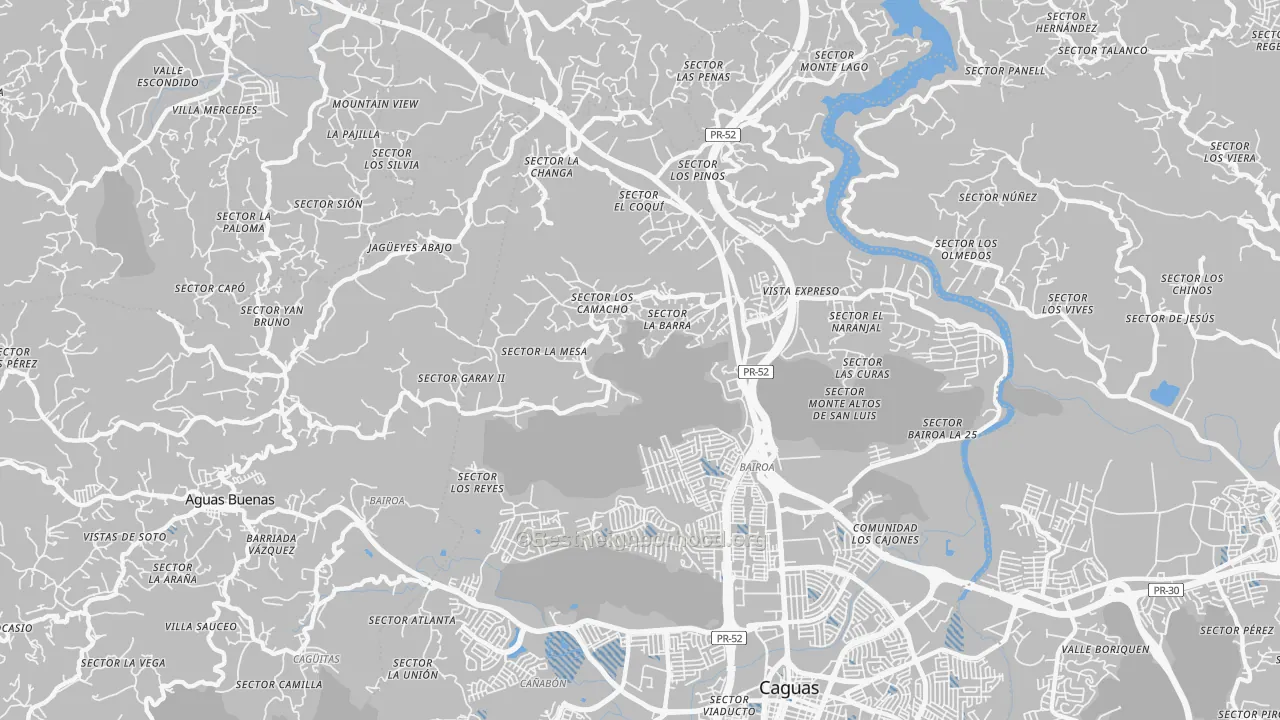 Transit Grade map of Las Carolinas, PR