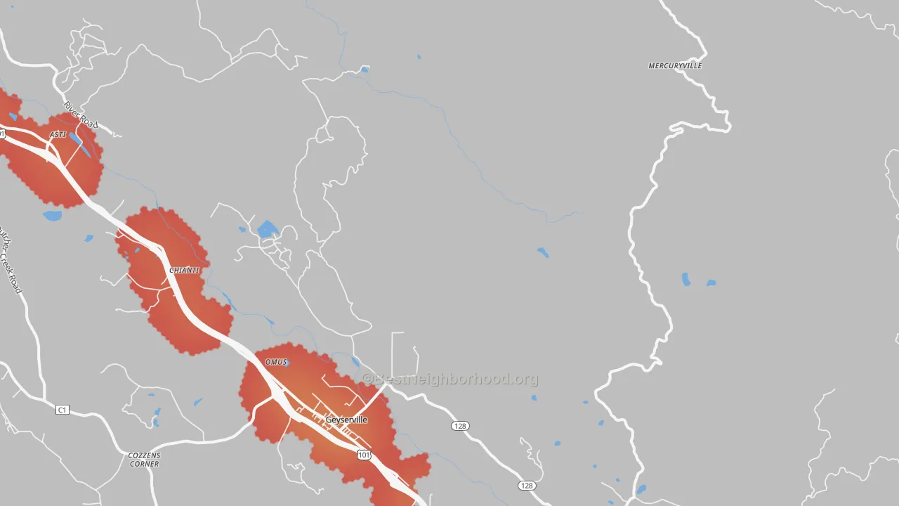 Transit Grade map of Las Lomas, CA
