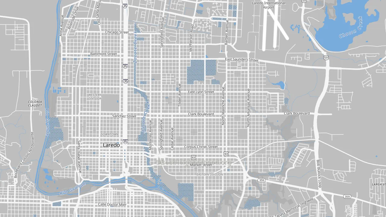 Transit Grade map of Las Lomas, Laredo, TX
