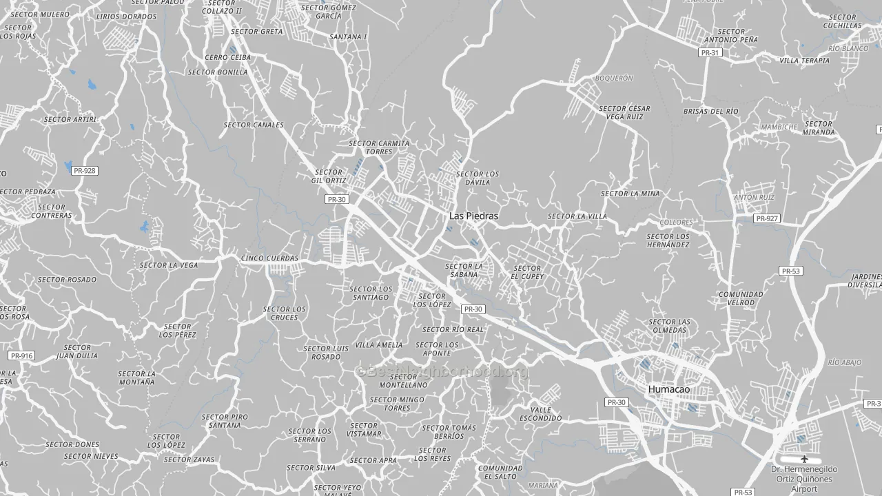 Transit Grade map of Las Piedras, PR