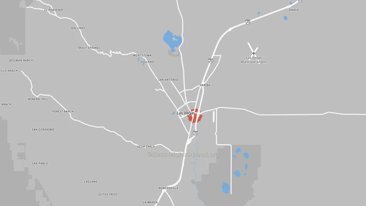 Transit Grade map of Las Vegas, NM