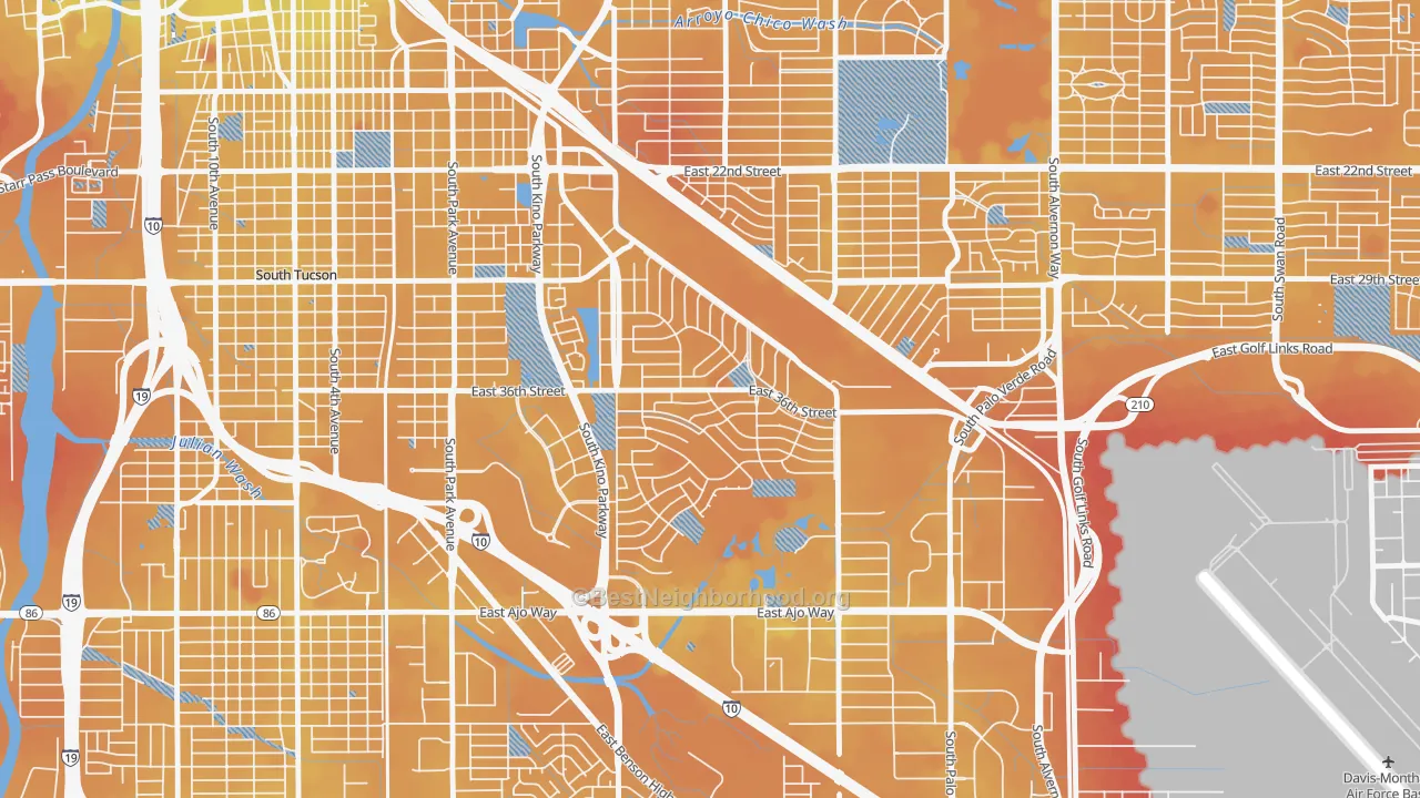 Transit Grade map of Las Vistas, Tucson, AZ