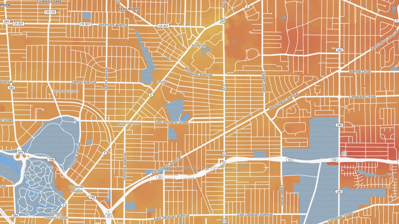 Transit Grade map of Lasalle, Buffalo, NY