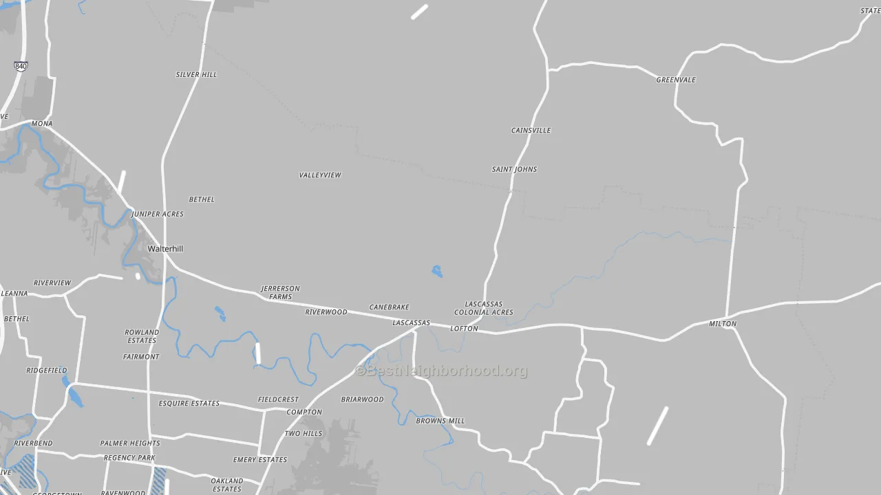 Transit Grade map of Lascassas, TN