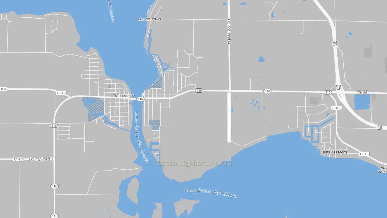 Transit Grade map of Lasleys Point, WI