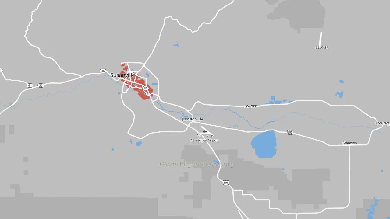 Transit Grade map of Lassen County, CA