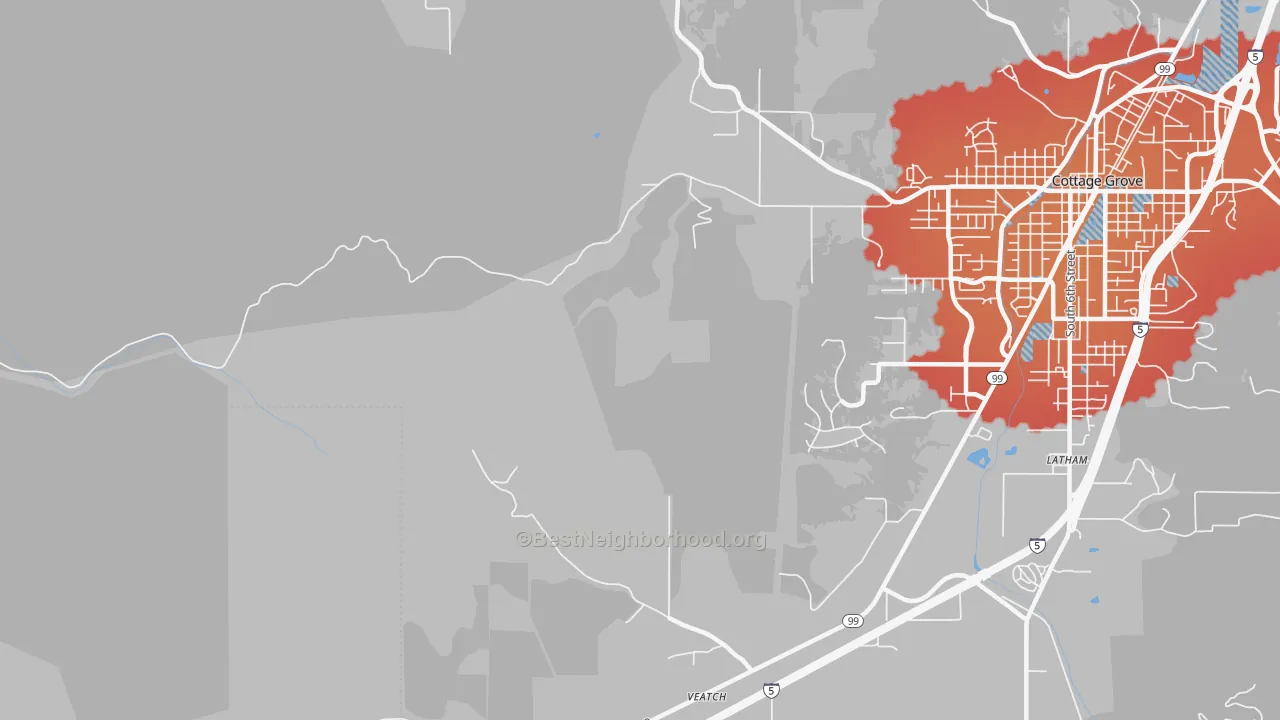 Transit Grade map of Latham, OR