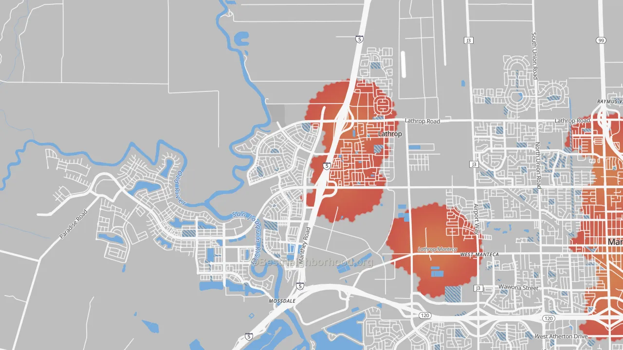 Transit Grade map of Lathrop, CA
