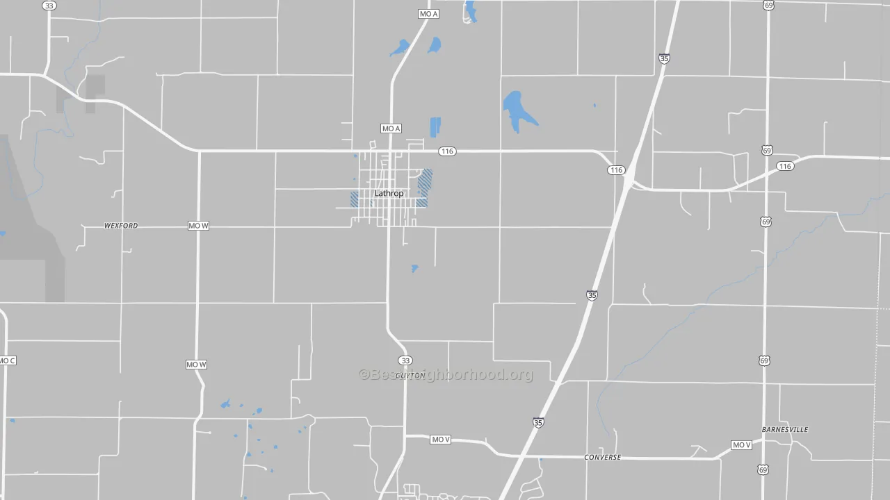Transit Grade map of Lathrop, MO