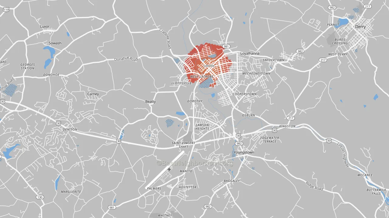 Transit Grade map of Latrobe, PA