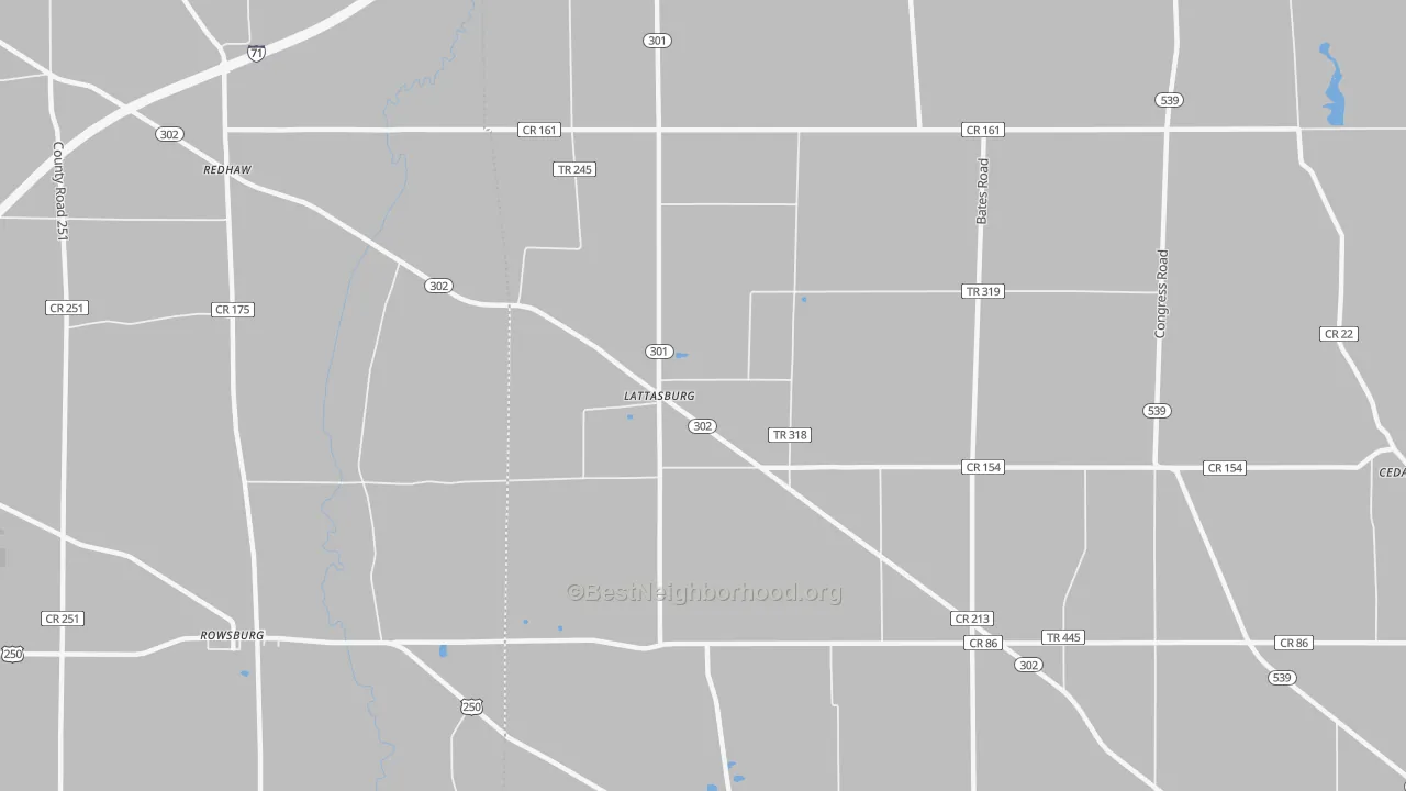 Transit Grade map of Lattasburg, OH