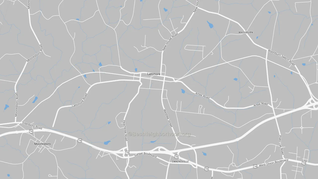 Transit Grade map of Lattimore, NC