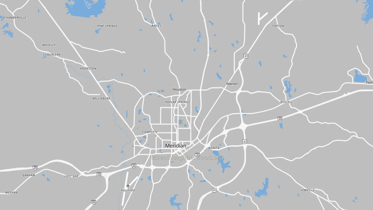 Transit Grade map of Lauderdale County, MS