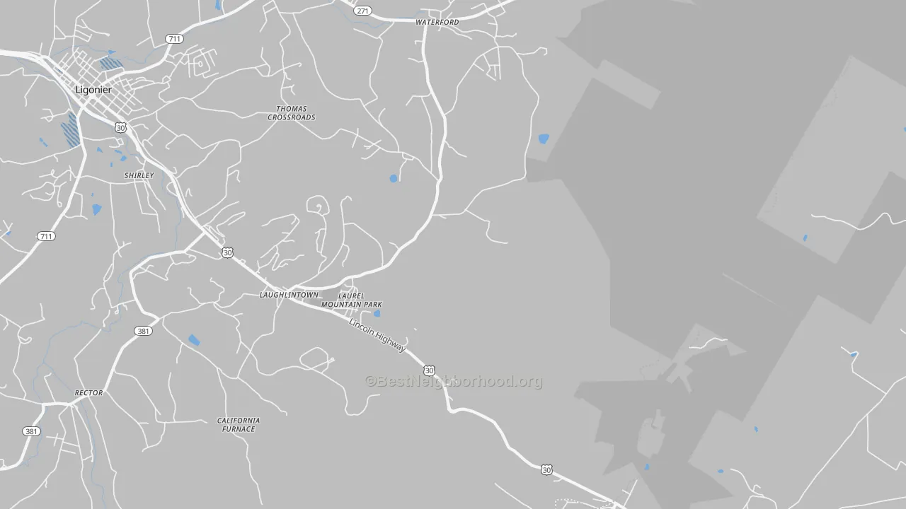 Transit Grade map of Laughlintown, PA