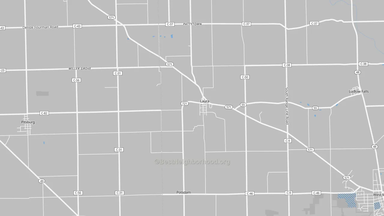 Transit Grade map of Laura, OH