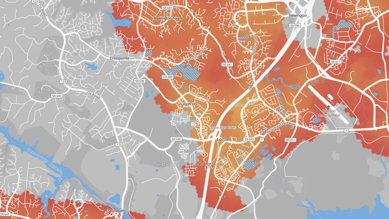 Transit Grade map of Laurel Hill, VA