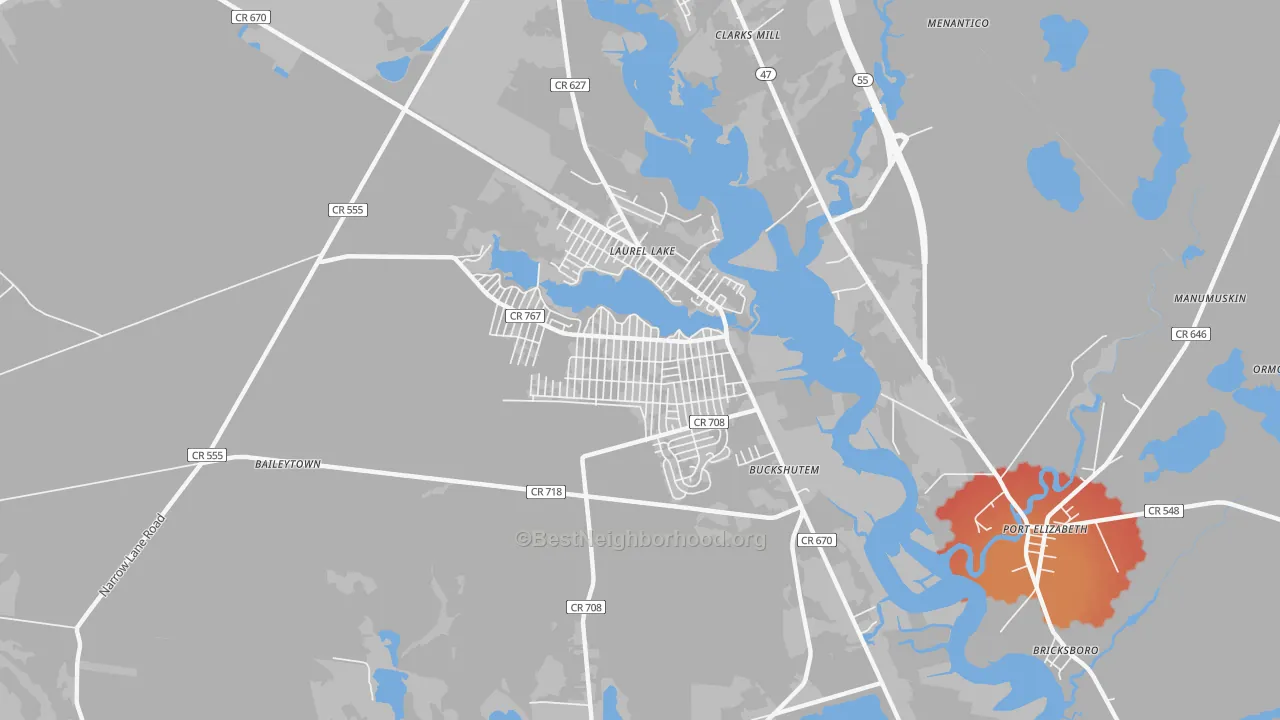 Transit Grade map of Laurel Lake, NJ