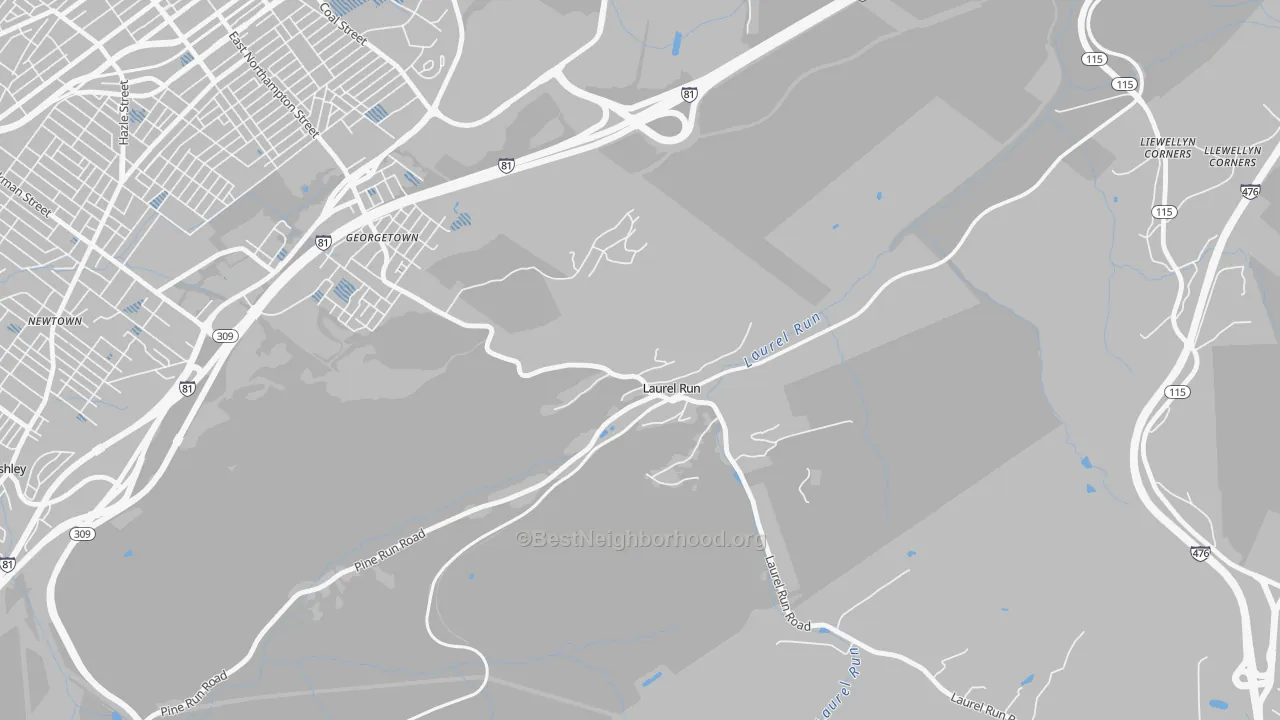 Transit Grade map of Laurel Run, PA