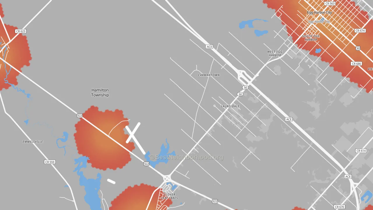 Transit Grade map of Laureldale, NJ