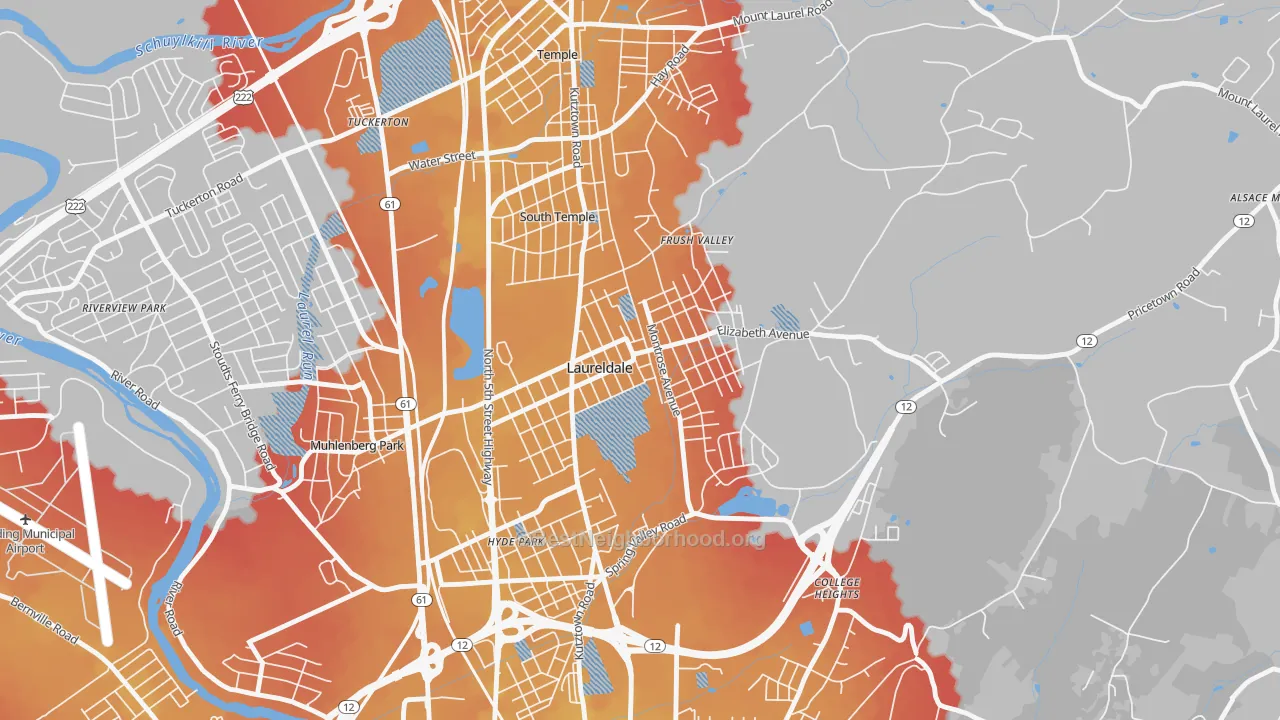 Transit Grade map of Laureldale, PA