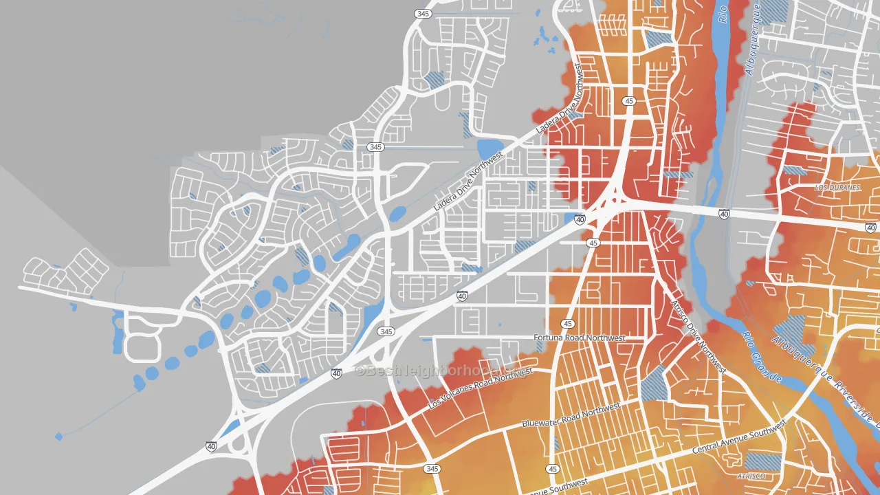Transit Grade map of Laurelwood, Albuquerque, NM