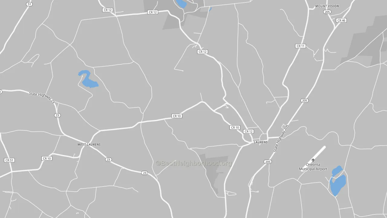 Transit Grade map of Laurens, NY