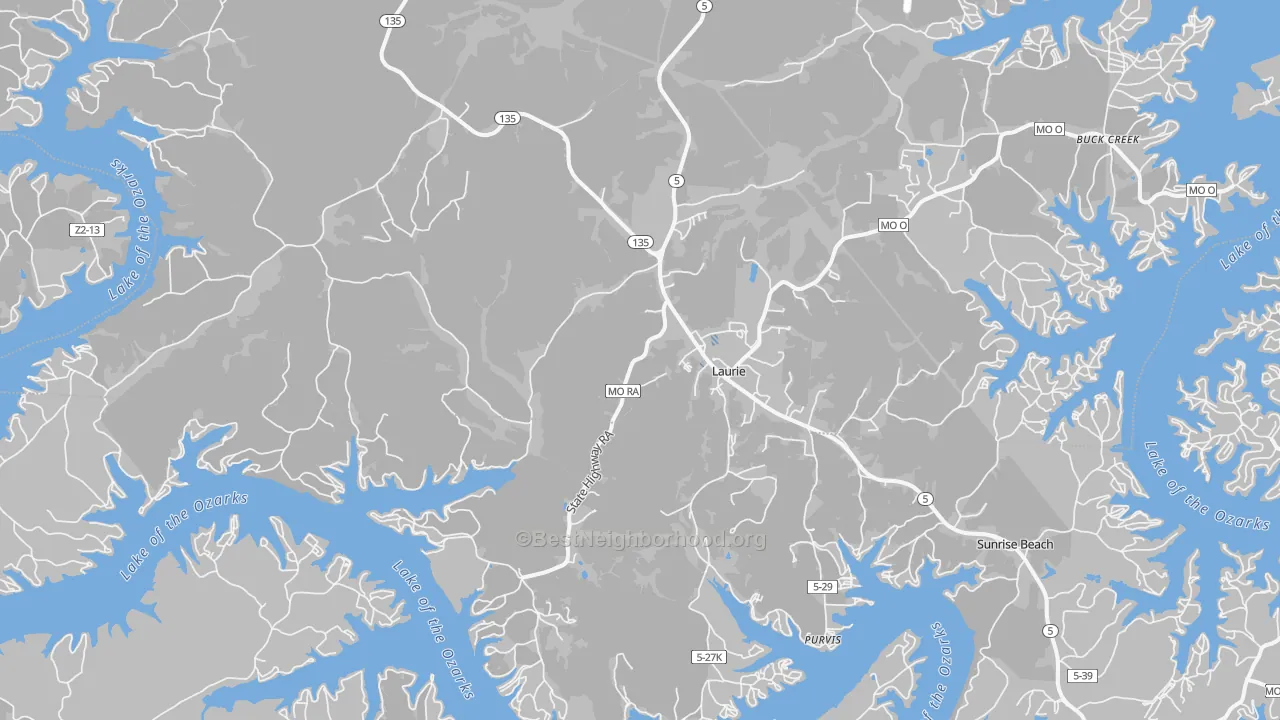 Transit Grade map of Laurie, MO