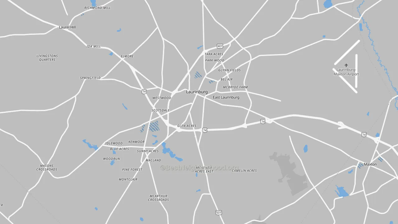 Transit Grade map of Laurinburg, NC