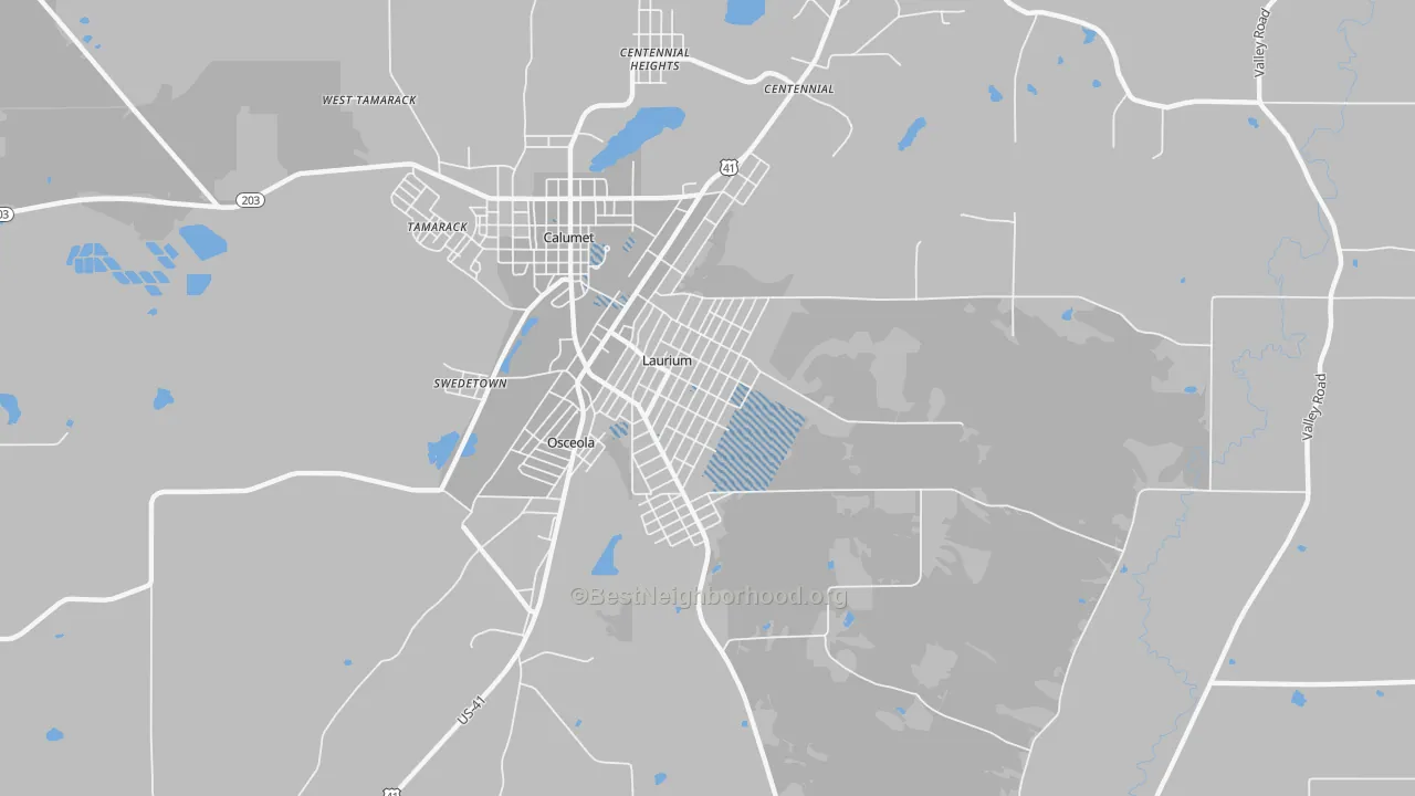 Transit Grade map of Laurium, MI