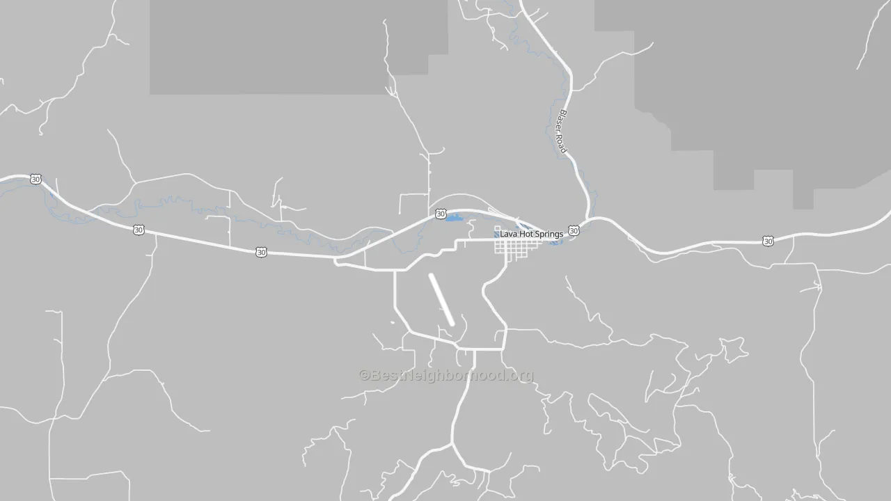 Transit Grade map of Lava Hot Springs, ID