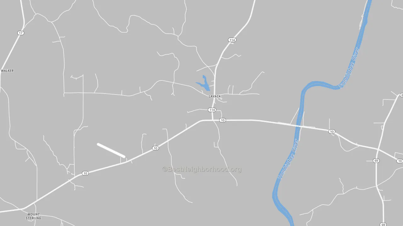 Transit Grade map of Lavaca, AL