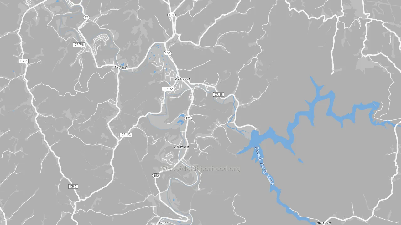 Transit Grade map of Lavalette, WV