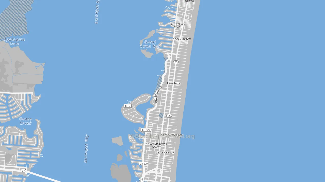 Transit Grade map of Lavallette, NJ