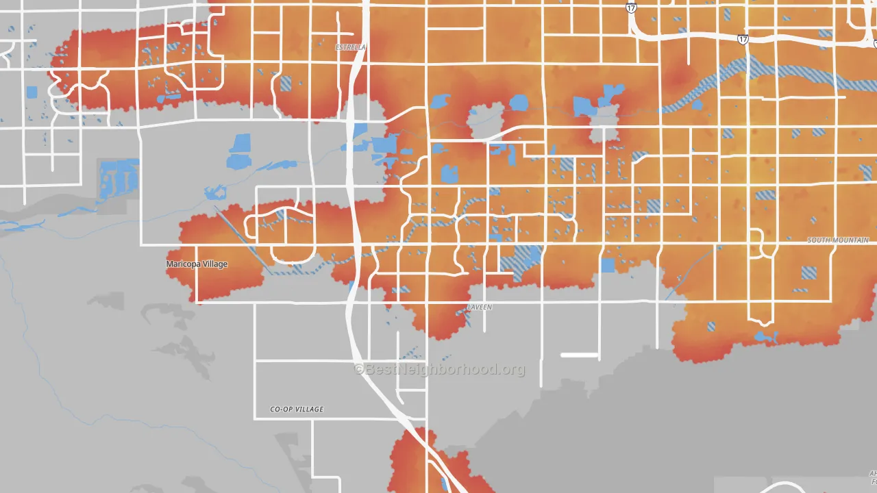 Transit Grade map of Laveen, AZ