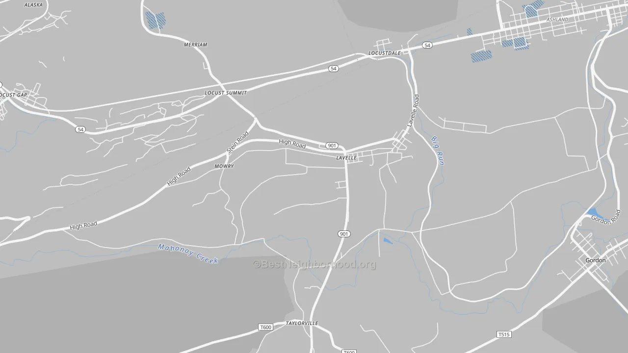 Transit Grade map of Lavelle, PA
