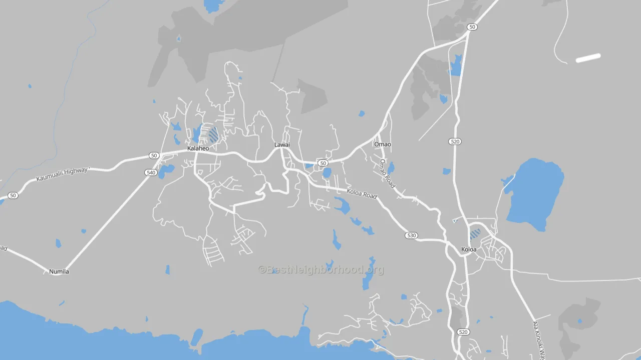 Transit Grade map of Lawai, HI