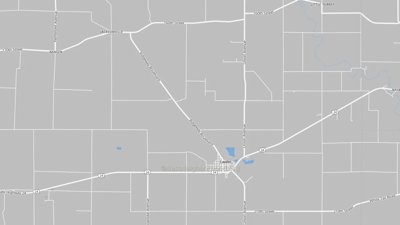 Transit Grade map of Lawler, IA