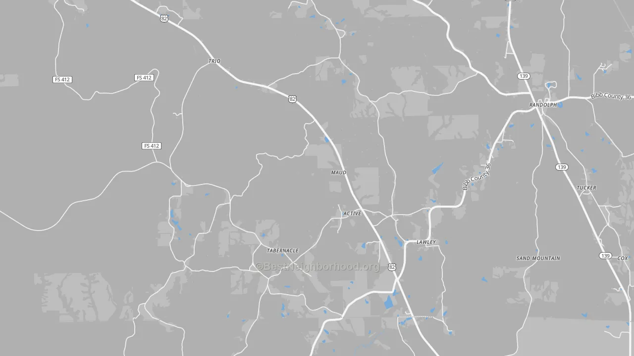 Transit Grade map of Lawley, AL