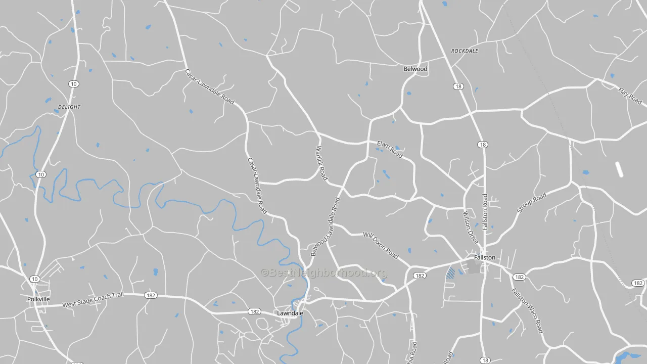 Transit Grade map of Lawndale, NC