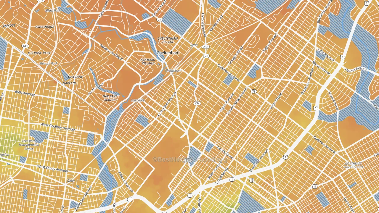 Transit Grade map of Lawndale, Philadelphia, PA